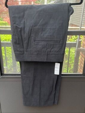 Penningtons Black & Gray Petite Plaid Straight Leg Pants